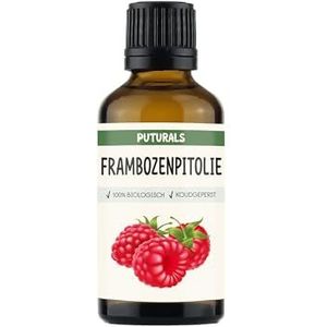 Puturals Frambozenpitolie 100% Biologisch - 50 ml - Koudgeperst en Puur - Rijk aan Essentiële vetzuren - Raspberry Seed Oil voor Huid, Haar en Lichaam - Natuurlijke Zonnebrand - COSMOS Gecertificeerd