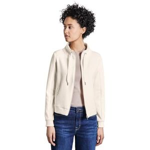 Street One - Sweatshirt - Beige - Katoen - Mandarin Kraag Rits