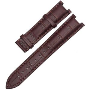 Jeniko Echt lederen horlogeband Compatibel met GC-polsband 22 * 13mm 20 * 11mm Gekerfde band met roestvrijstalen vlindergesp (Color : Brown no clasp, Size : 22-13mm)