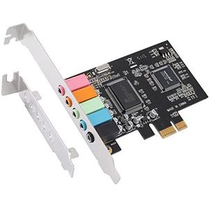 PCIe-Geluidskaart 5.1, PCI Express-Surroundkaart 3D-Stereogeluid met Hoge Geluidskwaliteit PC-Geluidskaart CMI8738-Chip