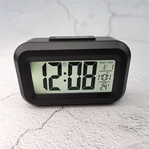 EDFCVG Mini Muziek Digitale Wekker Backlight Snooze Mute Kalender Desktop op Tafelklokken Temperatuur Elektronische LED-klokken(D)