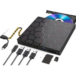 Draagbare DVD-speler - Externe CD/DVD-drive - USB 3.0 - Type C - Voor Desktop en Laptop