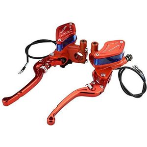 Remkoppeling, remhendel, 22 mm, hoofdremcilinder, voorraadhendel, universeel, motorfiets, CNC-wielverstelling, hydraulische rempomp, zwart/oranje/ (oranje)