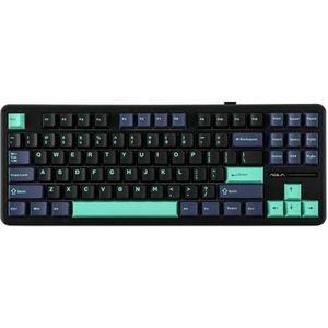 QPSJXN Draadloos gamingtoetsenbord, 87 hot-swap, RGB, afdichtingsdesign, RGB, 2,4 G, USB, bluetooth, 3 modi, compatibel mechanisch toetsenbord (Dark Storm)