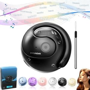 Usper Hy-T26 Pro Vertaler hoofdtelefoon, bluetooth vertaaltingshoofdtelefoon, real-time vertaling, draadloze oordopjes, 144 spraakvertaling, met real-time vertaling voor reizen leren (zwart)