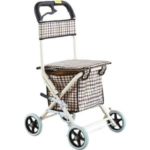 Opvouwbare rollator, mobiele rollator voor ouderen met zitting, 2-in-1 rolstoel en transportstoel, rollator (kleur: wit)