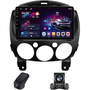 Android 13 Auto Radio geldt voor Mazda 2 DE 2007-2014 met Bluetooth Navi 9 inch Touchscreen Auto Radio met FM/RDS 4GLTE 5GWiFi/AM DSP GPS Stuurwielbediening Achteruitrijcamera(NF-7)