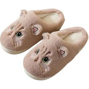 Gyios Pantoffels Schoenen Voor Vrouwen Leuke Katten Slippers Voor Vrouwen Huis Dikke Slippers Lichte Inlegzolen Platte Schoenen, Bruine vrouwen schoenen, 40/41 EU