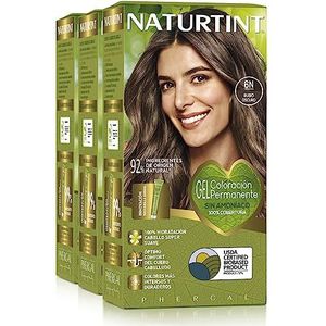 Naturtint Biobased | Ammoniakvrije kleuring | 100% grijsdekking | Plantaardige ingrediënten | Natuurlijke en langhoudende kleur | 6N Donker blond| Pak van 3
