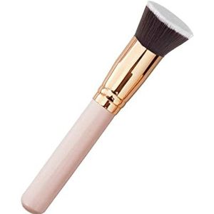 JeoPoom Make-upkwast, foundationkwast, make-upkwast, cosmeticakwast, platte cosmeticakwast, ideaal voor polijsten, blenden en voor gezicht (roségoud)