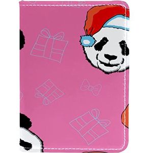 Paspoorthouder voor dames en heren, reispaspoort portemonnee paspoort cover reisdocumenten organisator Panda roze, Meerkleurig, 10x14cm/4x5.5 in
