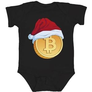 Bitcoin kerstmuts crypto - Kerstmis kerstcadeau Kerstmis unisex baby body, zwart, 6-Monate
