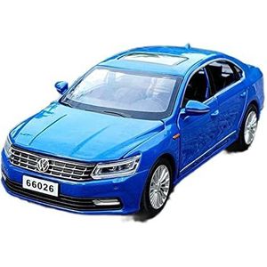 Miniatuur auto Voor Volkswagen-Passat 1:32 Kinderpuzzel Automodel Met Geluid En Licht Speelgoed (Color : Blauw)