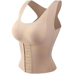 3 in 1 Waist Trainer Bra for Women,Brachom Bra Belly Fat,Tummy Control Silky Smooth (Beige,L)
