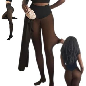 New Compression Band & One Seam Option! The Original Magic Fleece Lined Leggings One-Seam Shaping High Waist Women(Bronze,2XL/3XL)