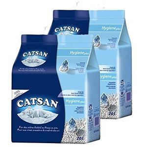 Catsan Hygiëne, niet-klonterende kattenbakvulling, 2 verpakkingen (2 x 20 l)