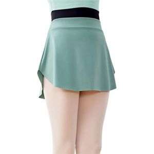 UBOHUZ Volwassen balletrokken voor dames, dansrok, danskleding, zijsplit, kort voor training voor vrouwen, Groen, XXL