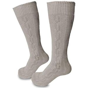 Steigenhöfer Manufaktur Klederdrachtsokken voor heren en dames, lang, klassieke kniekousen in vlechtpatroon, Oktoberfest, kousen van katoen voor mannen en vrouwen, antraciet, 45/46 EU