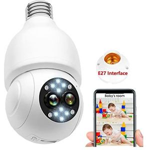 DVR-kits voor bewaking, 1080P Lamp Camera Babyfoon Indoor 2K 4MP Hd Dual Lens E27 Security Cam 5X Zoom auto Tracking Video Surveillance Icsee,Buitencameratoezicht(4MP Cam Add 32G)