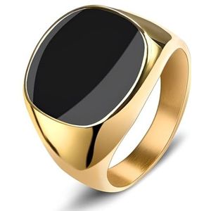 Zegelring - Zwart - Staal - IP Coating - TrendFox Giftbag