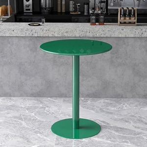 Groene moderne ronde tafels, salontafel op hoogte bartafel metalen cocktailtafel bistrotafel pubtafels, kleine bijzettafel accenttafel voor buiten of binnen (Size : 60x60x72cm)