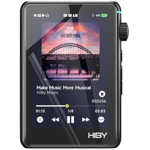 HiBy R3 II mp3-speler met Bluetooth 5.1 MQA DSD PCM Ondersteunt Tidal Qobuz Hi Res Audio 4.4 mmBAL 2 TB Uitgebreid geheugen (2025-versie)