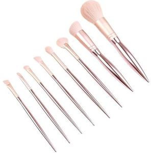 Kwastenset Professionele Make-upkwastenset 8 Stuks Zachte Kwast For Poederblush En Gezichtscontourkwast Make-Up Borstel Set(Pink)