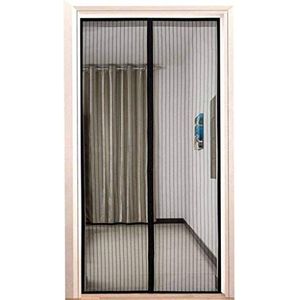 Magnetisch vliegengaas deur gordijn 90 x 220 cm, magnetisch gordijn voor deuren, automatisch gesloten, opvouwbaar, eenvoudig te installeren, voor woonkamer/terrasdeur - zwart