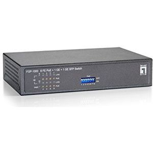 LevelOne FGP-1000 netwerk-switch Gigabit Ethernet (10/100/1000) Power over Ethernet (PoE) Zwart, Grijs