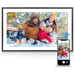 Digitale fotolijst 15,6 inch - WiFi digitale fotolijst met gratis app - deel foto's en video's met 1920 * 1080 IPS HD touchscreen van FLYAMAPIRIT