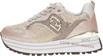 Liu Jo - Maxi Wonder 73 - Sneakers - Roze - Leer - Glitter en Technische Stof