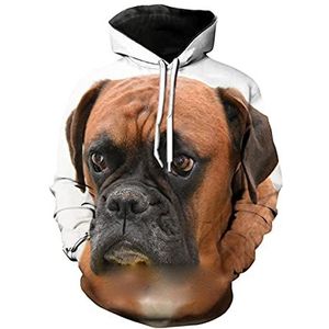 Dierlijke Boxer Hond Pet Hoodie Harajuku Casual Sweatshirt 3D Print Mannen Vrouwen Kleding, 5 stuks., XXL