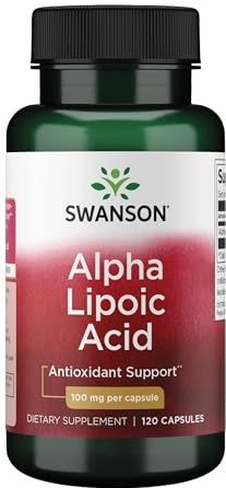 Swanson Alpha Lipoic Acid - Natural Supplement Supporting Healthy Blood Pressure Levels Already Within a Normal Range - Promotes Carbohydrate Metabolism - (120 Capsules, 100mg Each)