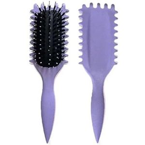 Krullend haar Kapperskam Vrouwen ontwarrende kammen Haar rechttrekken Hoofdhuid Massager Kammen Snoepborstelgereedschap(PURPLE)