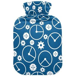 LI ZHI XIN PVC warmwaterkruik met fluwelen deksel 1L 2L kleine middelgrote versnelling patroon