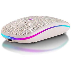 Kalttoy Oplaadbare 2.4GHz Bluetooth-compatibele draadloze muis met Crystal Diamond