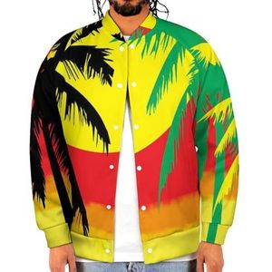 Palmbomen in Jamaica Kleuren Grappige Mannen Baseball Jacket Gedrukt Jas Zachte Sweatshirt Voor Lente Herfst