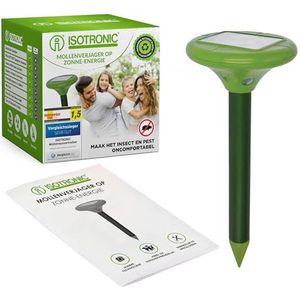 ISOTRONIC Solar LED mollenverjager Vibrasonic met vibratiemotor set van 3 woelmuizenverjagers op zonne-energie woelmuizenverjager mollenverjager slangenverjager (3) zonder boterzuur