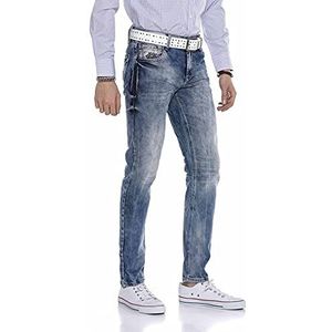 Cipo & Baxx Jeans Regular Straight Fit Contrasterende broek voor heren, M-cd319, 30W x 32L