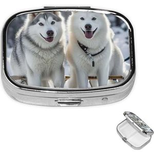 Pil Case Rechthoek 3 Compartiment Pillendoos Ronde Pil Organiseer Metalen Waterdichte Geneeskunde Organizer Doos voor Reizen Kleine Pillen Container Draagbaar voor Supplementen