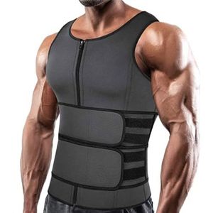 Compressievest voor mannen, smal vest voor mannen, heren shapewear, tanktop om af te vallen, comfortabel, elastisch, ademend sportvest met dubbele band voor hardlopen