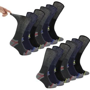 Dr.Socks Multipack Diabetische Werksokken voor Mannen 3, 6 & 12 paar niet-elastische ademende diabetische sokken, 12 paar, 45-48 EU