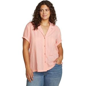 Eddie Bauer Dames WP SS Packable Camp Shirt, grapefruit, grapefruit, 1x