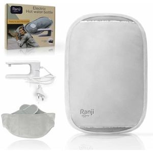 RANJI® Elektrische Warmwaterkruik – Zachte & Comfortabele Stof, Oververhittingsbeveiliging, Langdurige Warmte, Verlicht Spierpijn, Buik, Handen & Voeten (Bouillote)