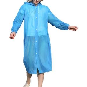 XPJYUA Regenjas, 1 stuk, uniseks, verdikte regenjas voor dames, waterdicht, heren, zwart, camping, waterdicht, regenpak (blauw)