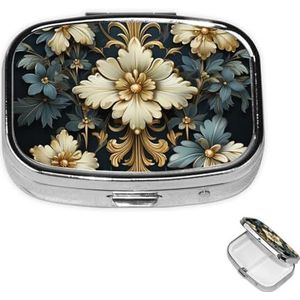 Pil Case Rechthoek 3 Compartiment Pillendoos Ronde Pil Organiseer Metalen Waterdichte Geneeskunde Organizer Doos voor Reizen Kleine Pillen Container Draagbaar voor Supplementen