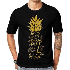 Pineapple T-shirt met korte mouwen voor heren, ronde hals, print, casual T-shirt, tops, 5XL
