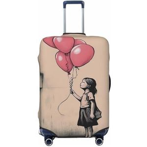 NONHAI Reisbagagehoes, altijd meisje met ballonnen, spandex kofferbeschermer, wasbare bagagehoezen, elastische krasbestendige bagagehoes, beschermer, geschikt voor bagage van 45-70 cm, Zwart, M