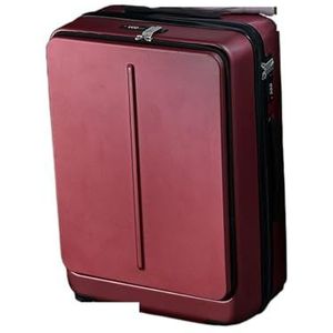 Koffer Met laptoptas Zakenreiskoffer Heren Universele wieltrolley PC Box Trolleybagage (Color : Red, Size : 20inch)