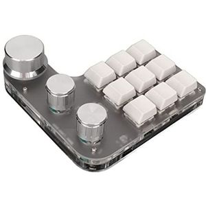 BROLEO Mini-toetsenbord, 3 knoppen, vervangbaar mini-aangepast toetsenbord voor pc (wit)